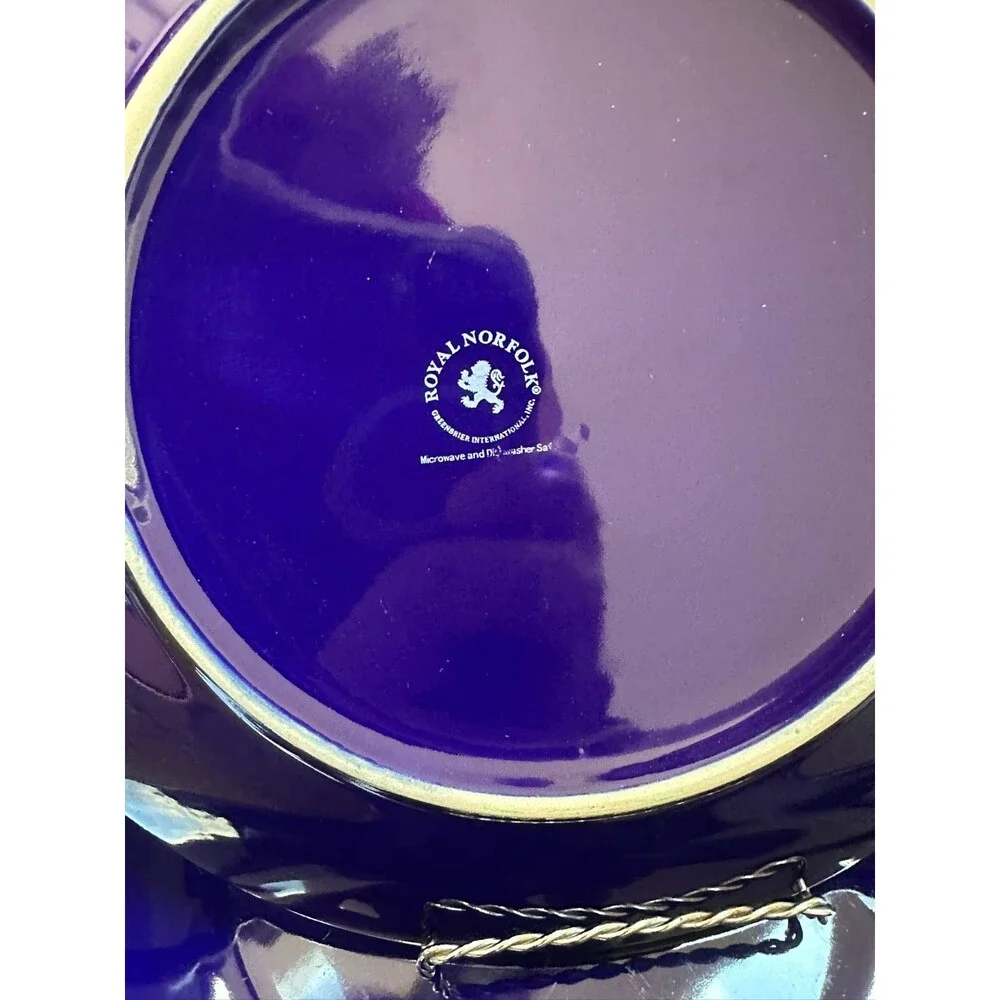 Royal Norfolk Cobalt Blue Dinner Plates 10.5” Set of 2 Greenbrier International